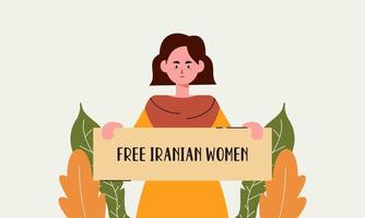 hand gezeichnete iranische frauen, die zusammen protestieren illustration vektor