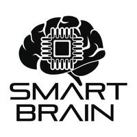 Smart Brain Logo, einfacher Stil vektor
