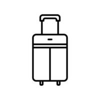 Koffer- oder Taschensymbol für Reisegepäck im schwarzen Umrissstil vektor