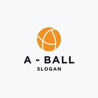 Schreiben Sie eine Ball-Logo-Vektor-Design-Vorlage vektor