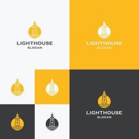 Leuchtturm-Logo-Symbol-Design-Vorlage-Vektor-Illustration vektor