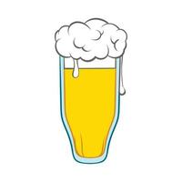 glas av öl ikon, tecknad serie stil vektor