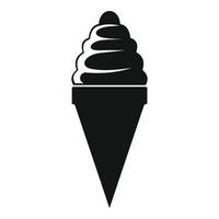 Eiscreme-Symbol, einfacher schwarzer Stil vektor