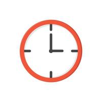 Uhr oder Zeitvektor. orange uhrillustration im flachen stil vektor