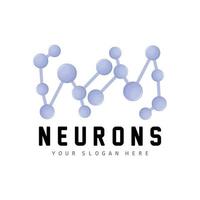 Neuronenlogo, Moleküllogodesign, Vektor und Vorlagenillustration