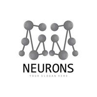 Neuronenlogo, Moleküllogodesign, Vektor und Vorlagenillustration