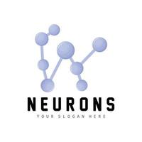 Neuronenlogo, Moleküllogodesign, Vektor und Vorlagenillustration