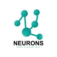 Neuronenlogo, Moleküllogodesign, Vektor und Vorlagenillustration