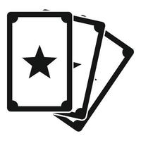 Magic Fortune Cards Symbol, einfacher Stil vektor