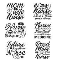 sjuksköterska mamma och pappa t-shirt design. eps svg vektor