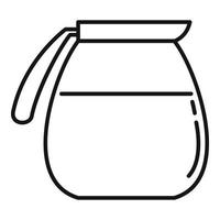 glas varm kaffe pott ikon, översikt stil vektor