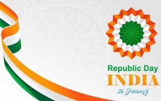 Indien Tag der Republik Ashoka Rad 26. Januar indische Flagge Kopie Textbereich für Website Banner Flyer Poster Hintergrundbild vektor