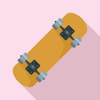 Skateboard-Symbol aus lackiertem Holz, flacher Stil vektor