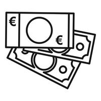 pengar bestickning ikon, översikt stil vektor