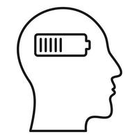 Symbol für niedrigen Batteriestand, Umrissstil vektor