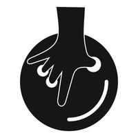 Hand nehmen Bowlingkugel-Symbol, einfachen Stil vektor