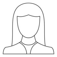kvinna avatar ikon vektor tunn linje