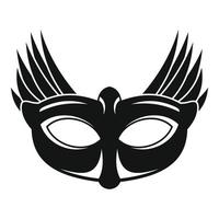 fågel karneval mask ikon, enkel stil vektor