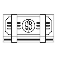 Dollar-Pack-Symbol, Umrissstil vektor