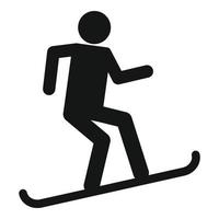 Mann-Snowboard-Ikone, einfacher Stil vektor