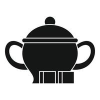 Zucker im Teekannen-Symbol, einfacher Stil vektor