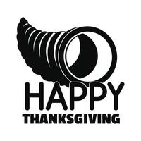 Happy Thanksgiving-Mais-Logo, einfacher Stil vektor