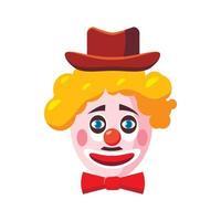 Clown-Gesicht mit Hut-Symbol, Cartoon-Stil vektor