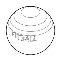 fitball för kondition ikon, översikt stil vektor