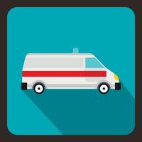 ambulans ikon, platt stil vektor