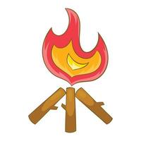 Lagerfeuer-Symbol im Cartoon-Stil vektor