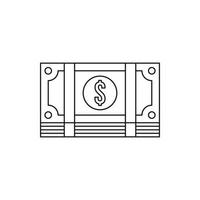 gepacktes Dollar-Geld-Symbol, Umrissstil vektor