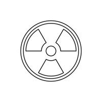 Symbol für radioaktives Zeichen, Umrissstil vektor