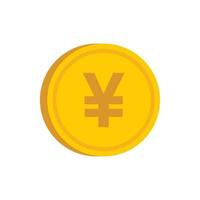 Goldmünze mit Yen-Schild-Symbol, flacher Stil vektor