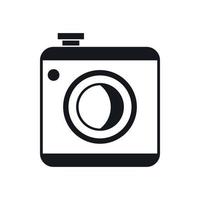 årgång Foto kamera ikon, enkel stil vektor