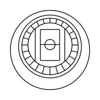 rundes Stadion-Draufsicht-Symbol, Umrissstil vektor