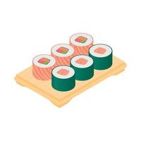 Sushi auf Tray-Symbol, Cartoon-Stil vektor