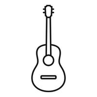 akustisk gitarr ikon, översikt stil vektor