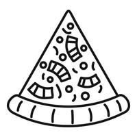 pizza skiva ikon, översikt stil vektor