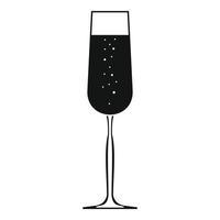 Glas Champagner-Ikone, einfacher Stil vektor