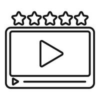 Rating-Videoplayer-Symbol, Gliederungsstil vektor