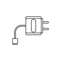 e-cigarett uSB kabel- avgift ikon, översikt stil vektor