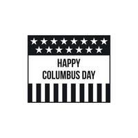 Happy Columbus Day Symbol, einfacher Stil vektor