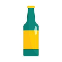grön flaska av öl ikon, platt stil vektor