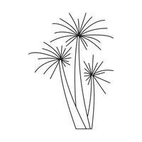 Drei tropische Palmen-Symbol, Umriss-Stil vektor