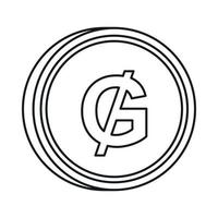 Paraguay guarani tecken ikon, översikt stil vektor