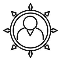multilaterales Headhunter-Symbol, Umrissstil vektor
