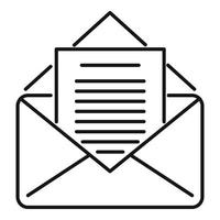 e-post brev inbjudan ikon, översikt stil vektor