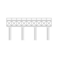 järnväg bro ikon, platt stil vektor