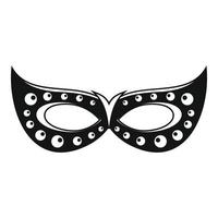 italiensk karneval mask ikon, enkel stil vektor