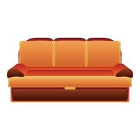 orangefarbenes modernes Sofa-Symbol im Cartoon-Stil vektor